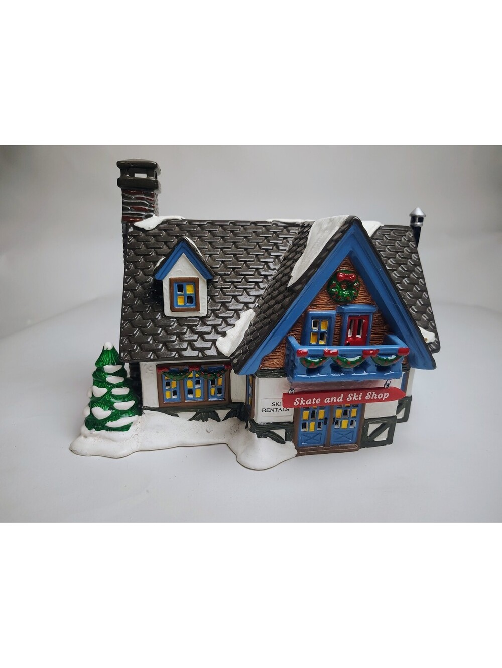 Dept 56 Original Snow Village Skate & Ski Shop 1994 Vintage Lighted House Boxed